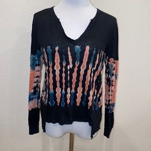 YFB Young Fabulous & Broke V  Neck Tee Tie Dye Linen